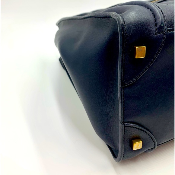 Auth Celine Large Marine Blue Smooth Calfskin Luggage Tote Ex+ Phantom Satchel - Picture 12 of 16